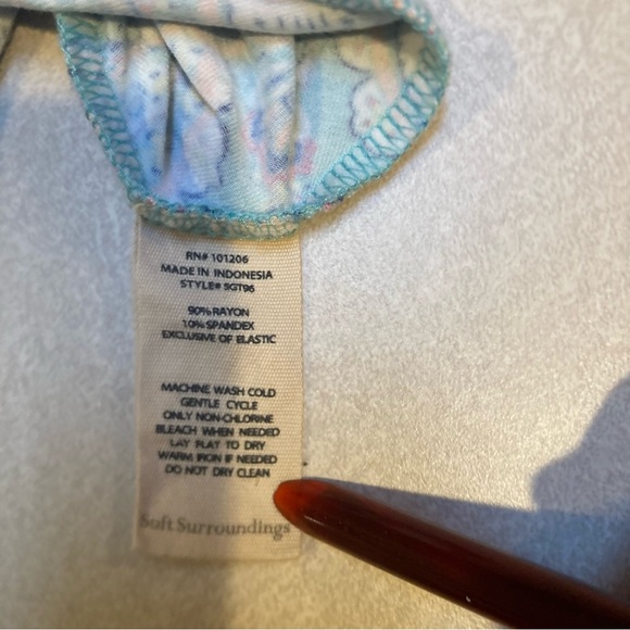 Soft Surroundings Aziza Midi Dress | 1X | Rayon Paisley Turquoise | 16W BohoChic - Picture 5 of 12